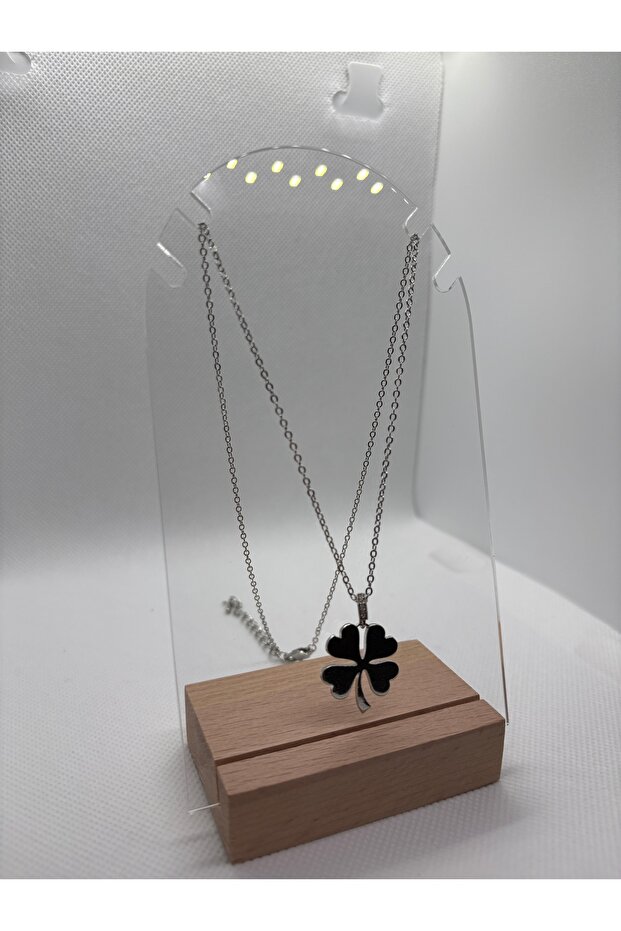 Lucky Clover Steel Necklace