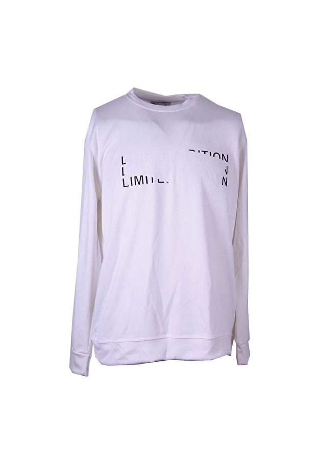 Limited Edition Print Modal Octavian Ecru Men's Sweatshirt 26Yg08000055