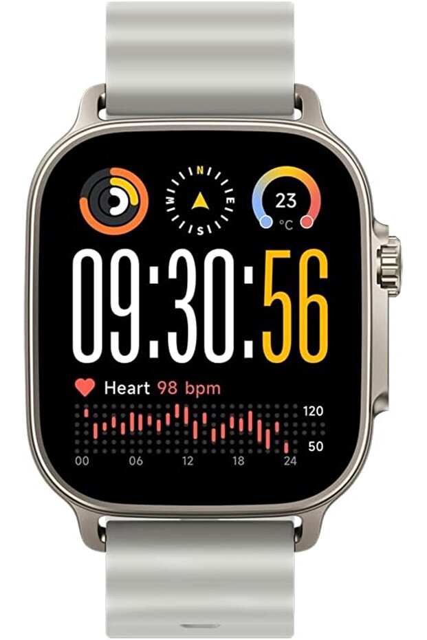 ساعة Watch 5 الذكية، شاشة AMOLED مقاس 1.97 بوصة، تقنية NFC، نظام تحديد المواقع العالمي (GPS)، مقاومة للماء والغبار بمعيار IP68، لون فضي تيتانيوم
