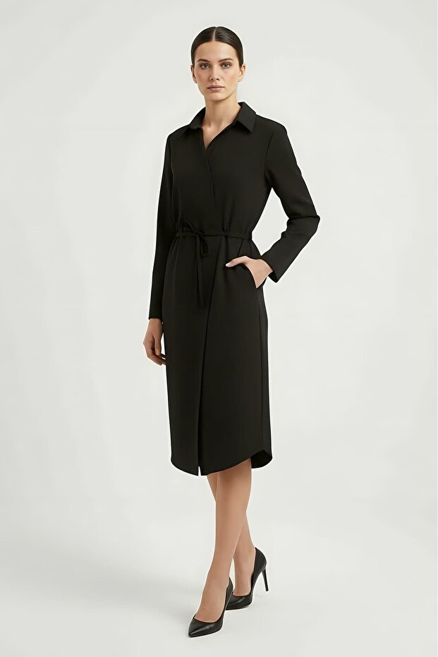 Anvelop Stil Krep Elbise - 3