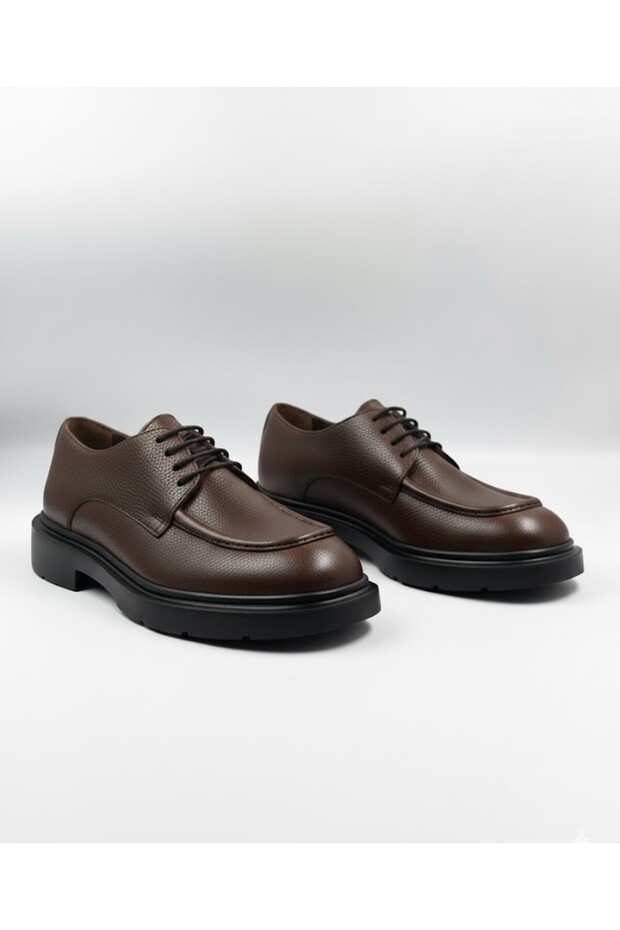 100% Genuine Leather Brown Casual Comfortable Classic Men's Shoes - Non-Slip Sole