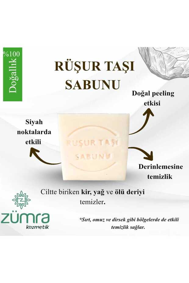 Rüşur Stone Soap - Strong Natural Exfoliating and Deep Cleansing - Effective for Skin Renewal 115 Gr. 1 Piece