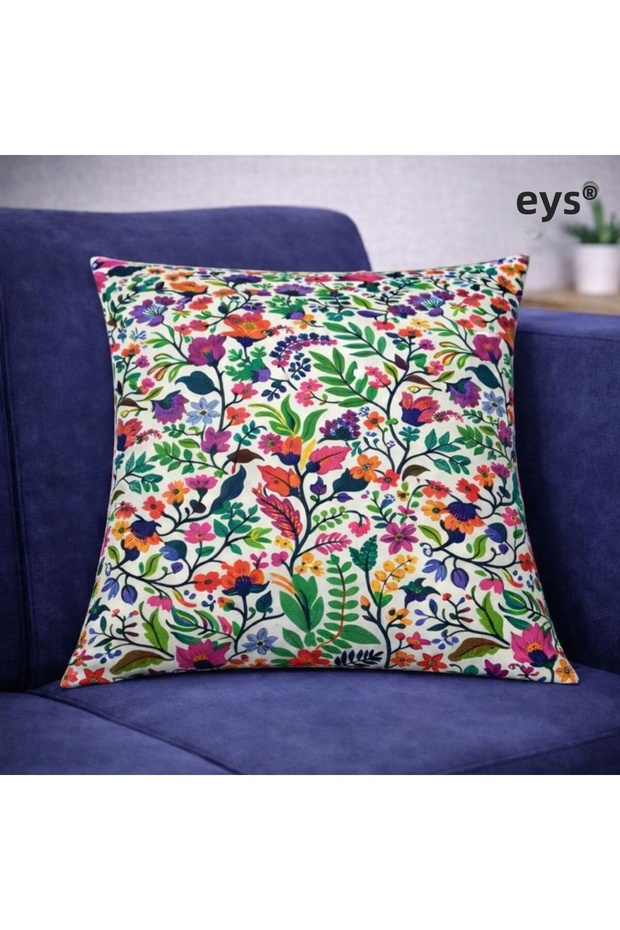 Digital Printed Double-Sided Cotton Throw Pillow Cover – Hidden Zipper, Lined (45×45 cm)