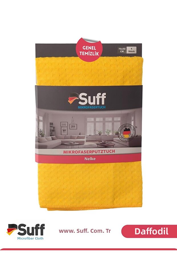 Nelke Microfiber Dust Cleaning Cloth Checkered Kitchen and Countertop Premium Cleaning Cloth 70X50 cm Yellow