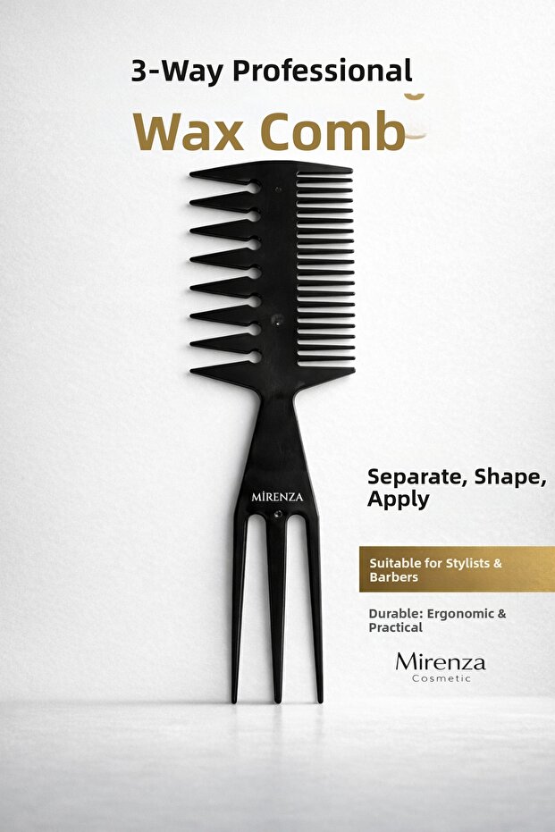 Professional 3-Way Wax Comb - Hair Styling Comb