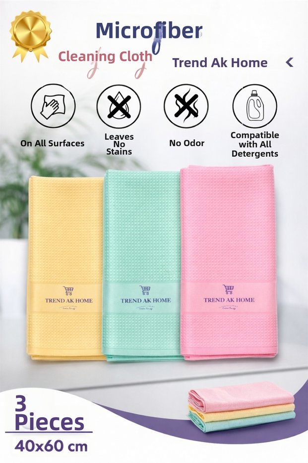 Silvia 3 Pieces Decorative Glass Cloth Economical