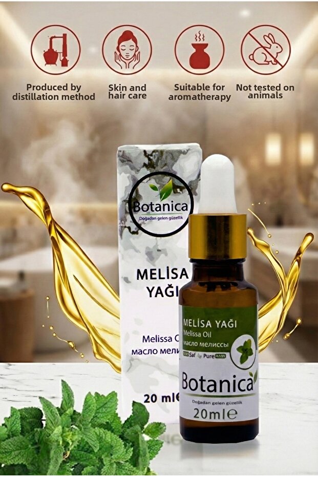 Natural Melissa Essential Oil 20 ml - Relaxing Sleep and Anti-Stress Aromatherapy