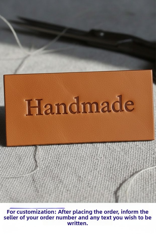 Faux Leather Label, Customizable Name, Brand, Title Custom, 30 Pieces 5X1.5 Cm, Promotion