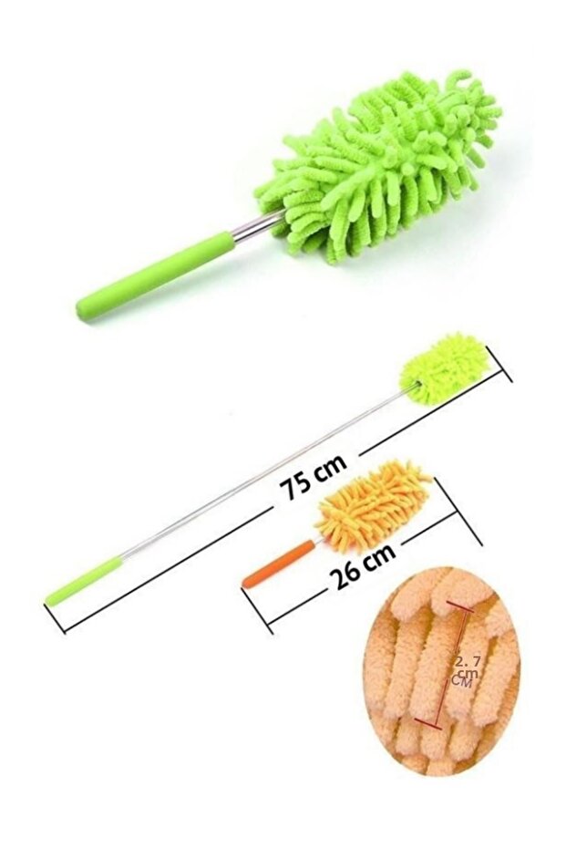 فرشاة إزالة الغبار التلسكوبية القابلة للتمديد من الألياف الدقيقة - جهاز تنظيف عملي - 2