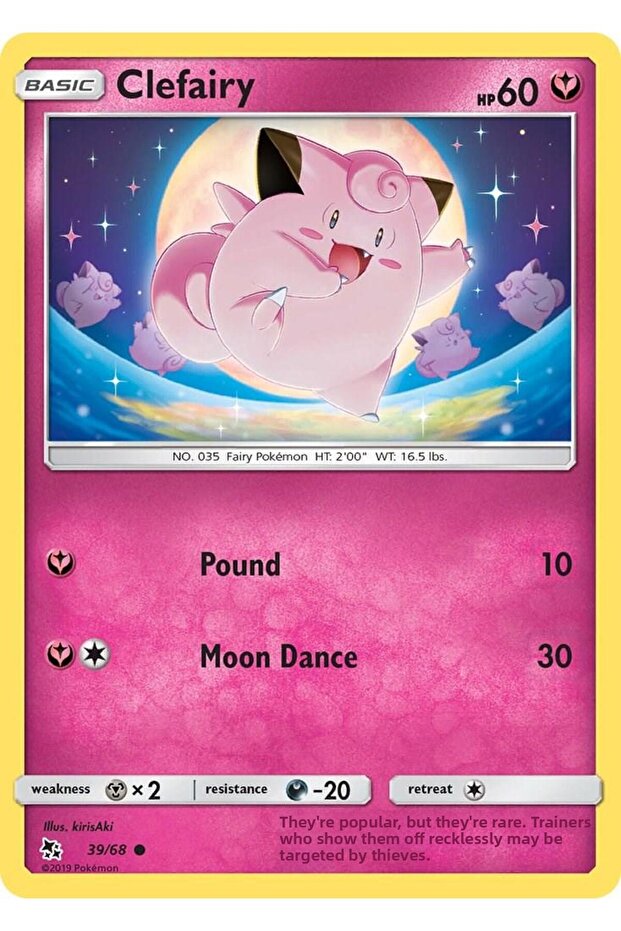 Clefairy # 39 Pokemon Hidden Fates Original Card