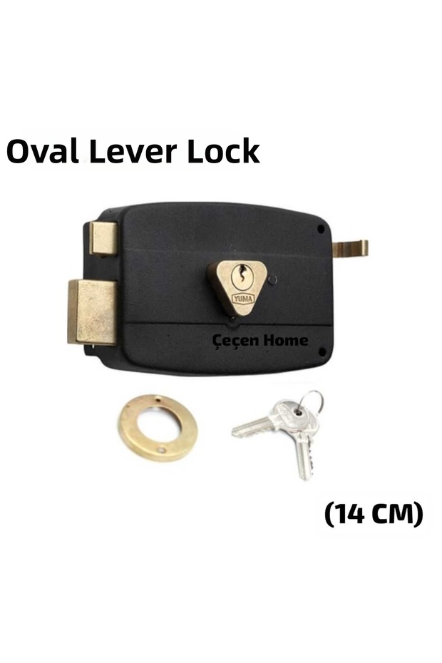 1 Piece Lever Lock Oval Ym-600 Iron Door Lock Mutual Black 14 cm (Ø 25X52)