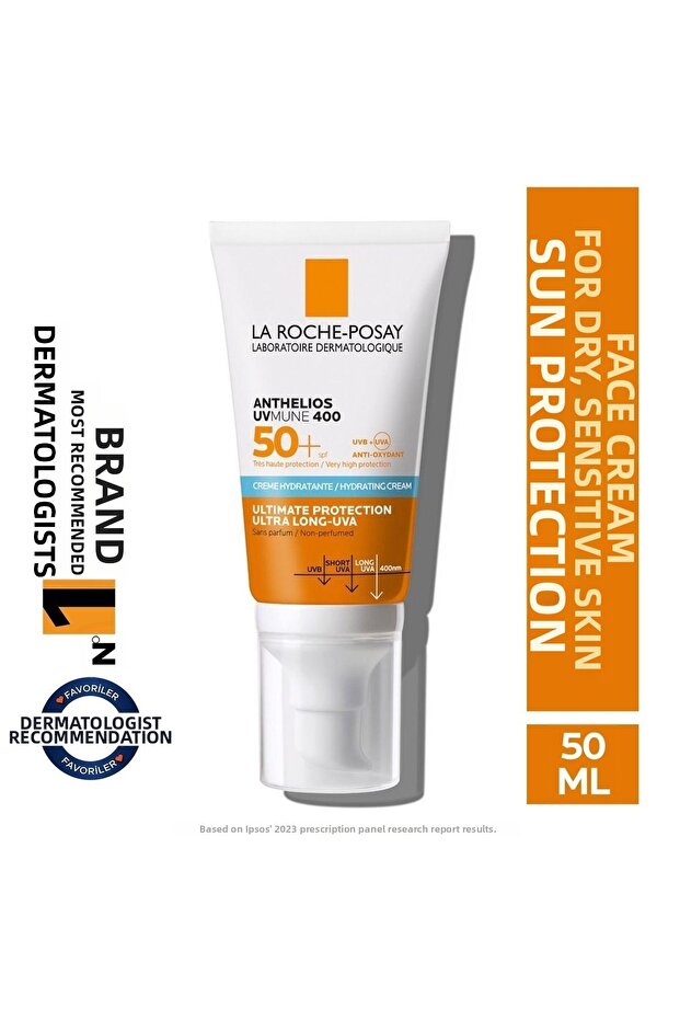 Anthelios UVMune SPF50 - Moisturizing High Factor Sunscreen for Sensitive and Reactive Skin 50ml