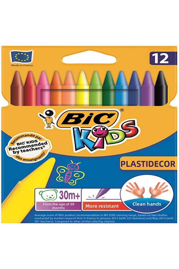 Pastel Boya Plastidecor Cardboard Box 12 Li Erasable Pastel Boya