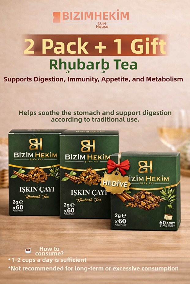 Our Doctor Işkın Tea 2 Boxes + 1 Box Gift, 2g X 60 Infusion Sachets Herbal Tea