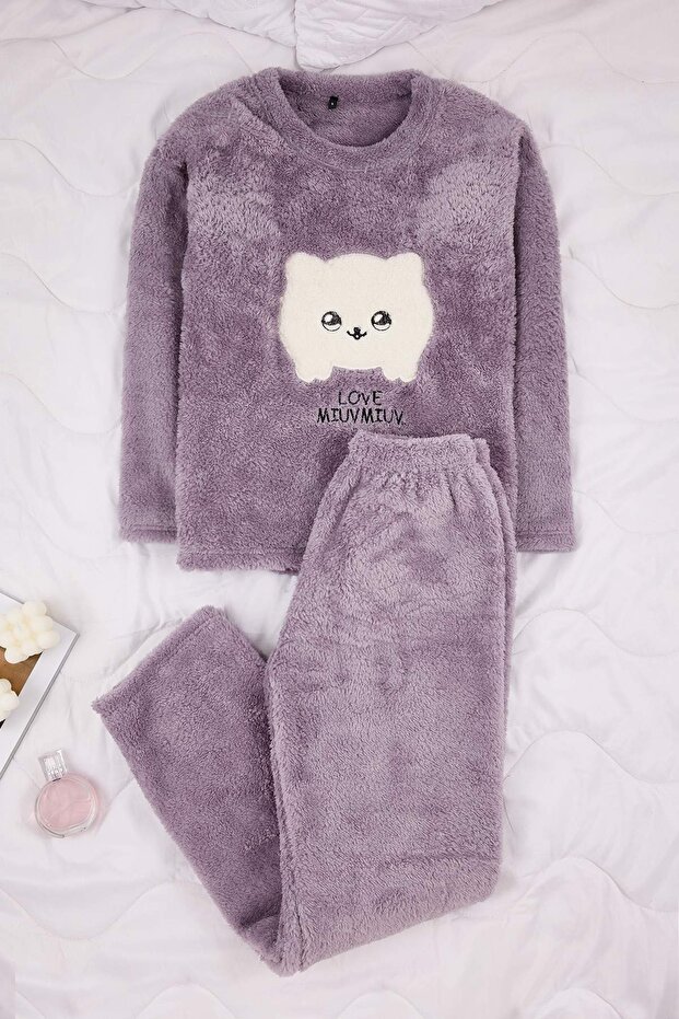 Gri Animal Patchli Wellsoft Örme Pijama Takımı THMAW26PT00231 - 5