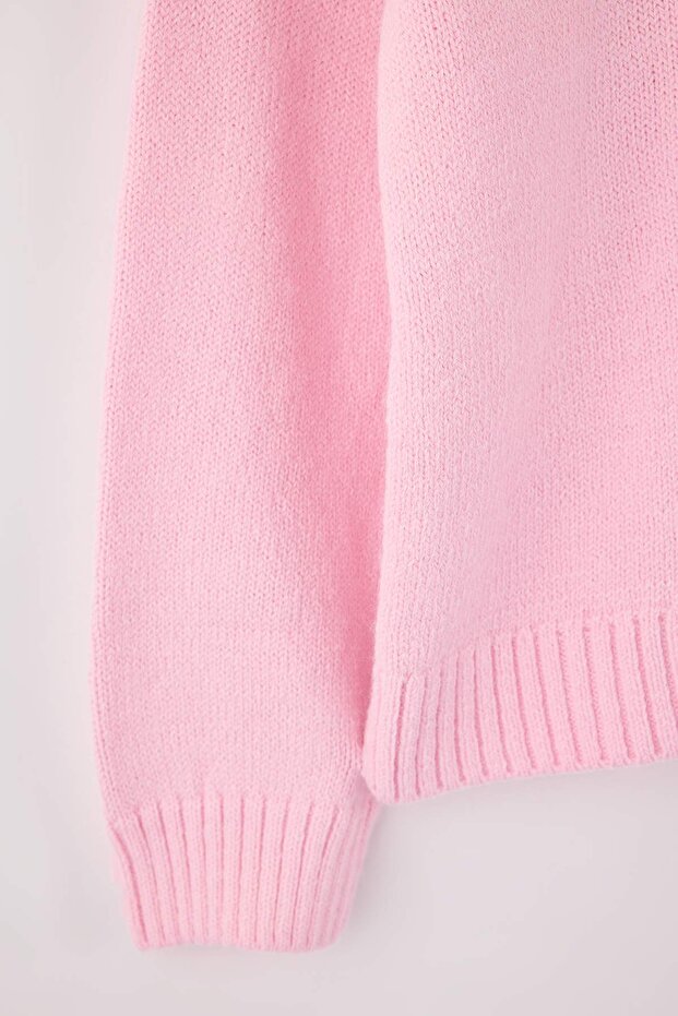 Wardrobe Essentials Pembe Basic Geniş Kalıp Yumuşak Dokulu Triko Kazak TBBAW26AN00069 - 7