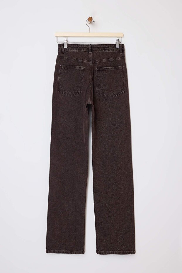 Kahverengi Yüksek Bel Wide Leg Jeans TWOAW26JE00084 - 6