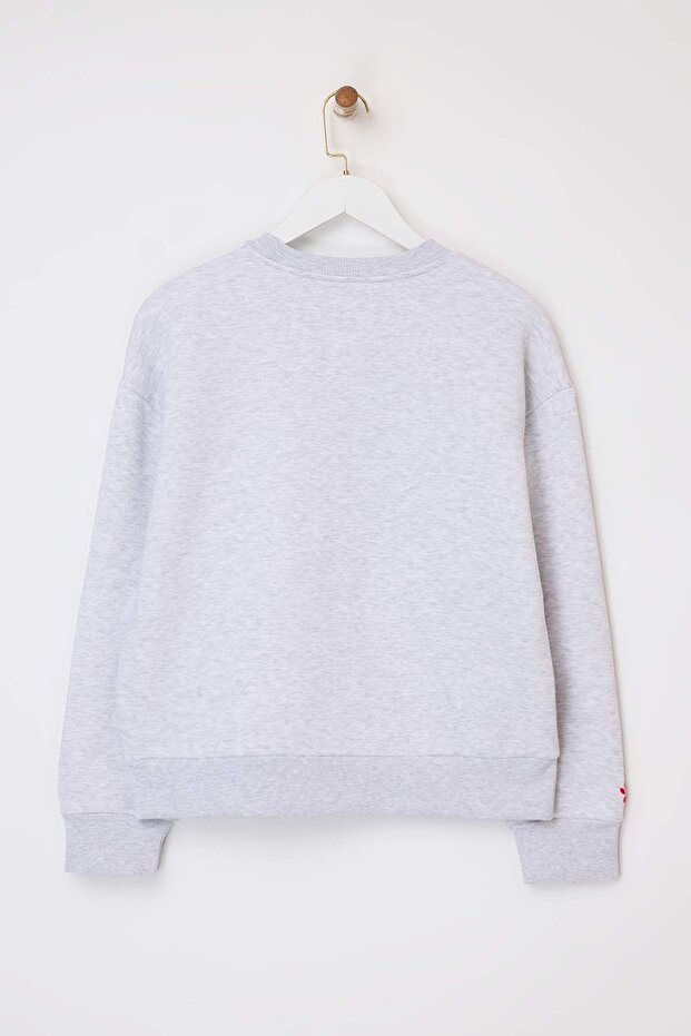 Kar Melanj Cat Mom Grafikli Nakışlı Regular/Normal Kalıp Kalın Örme Sweatshirt TWOAW26SW00200 - 7