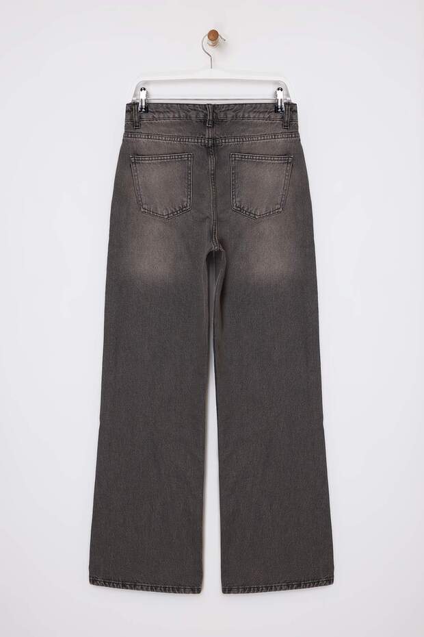 Antrasit Yüksek Bel Geniş Paça Wide Leg Jeans TWOSS26JE00054 - 6