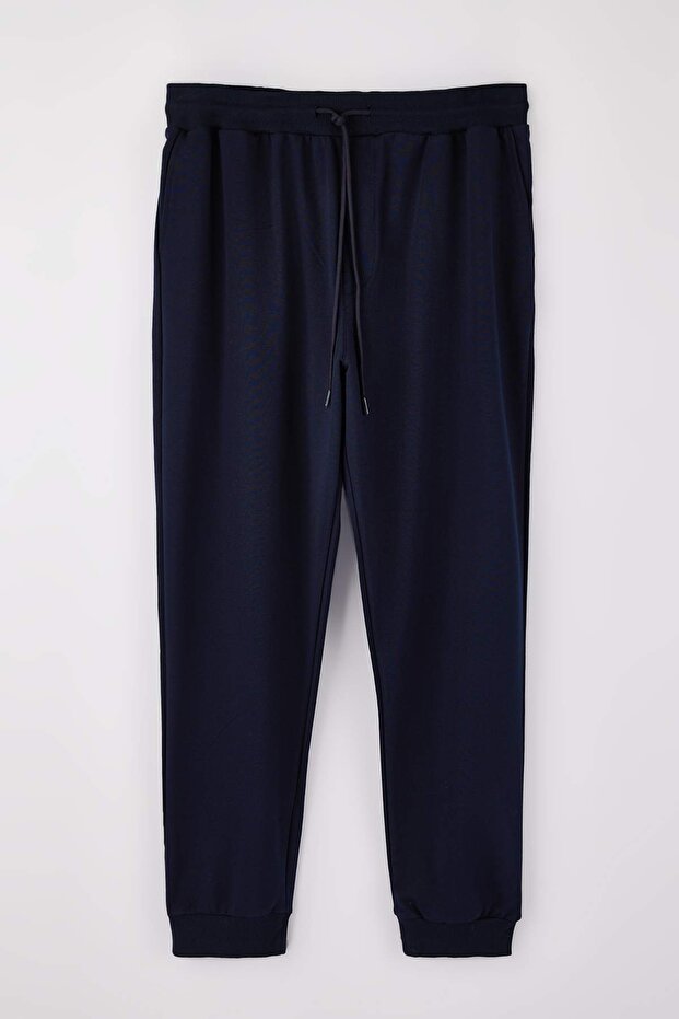 Lacivert Büyük Beden Regular/Normal Kesim Jogger Basic Pamuklu Eşofman Altı TMNAW24AJ00003 - 2