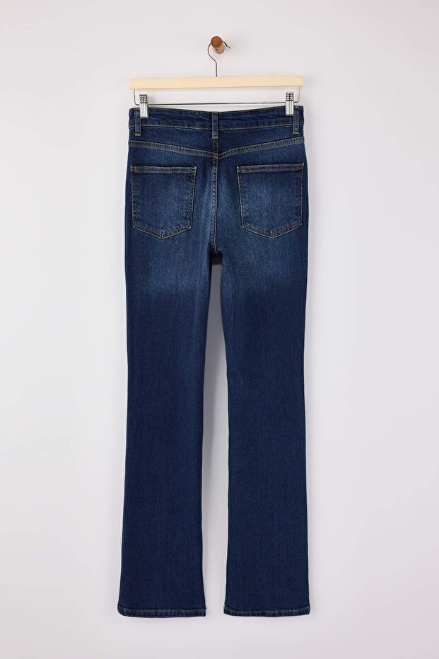 Mavi Yüksek Bel Az Esnek Slim Fit Dar Paça Jeans TWOSS26JE00041 - 6