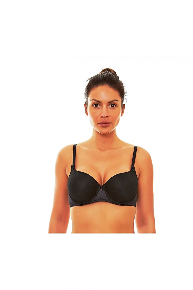 Women's Black Lace Satin Bra