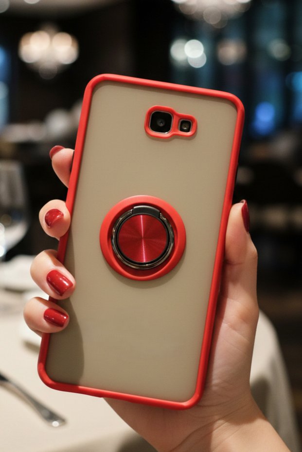 Ring Case with Camera Protection for Samsung Galaxy J7 Prime - Stain Resistant Matte and Durable Construction