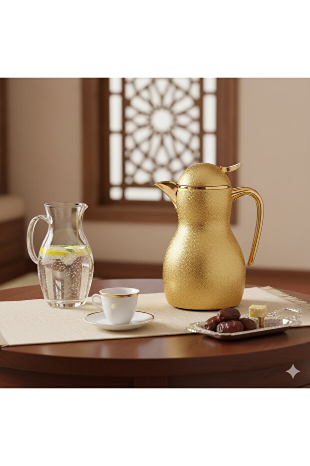 ترمس هوست الفاخرة للقهوة بتصميم ذهبي سعة350 مل