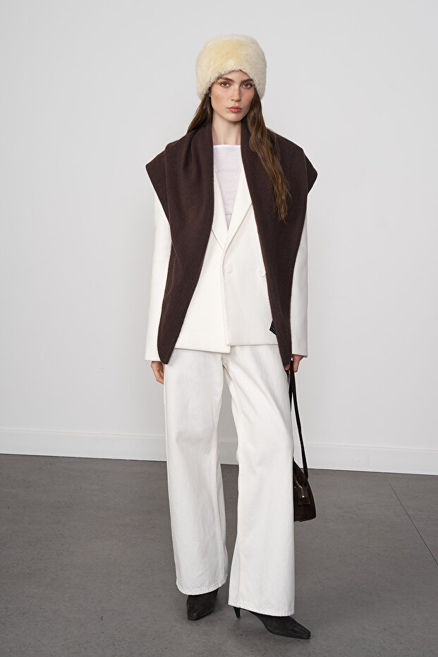 Kruvaze Kaşe Ceket - 2