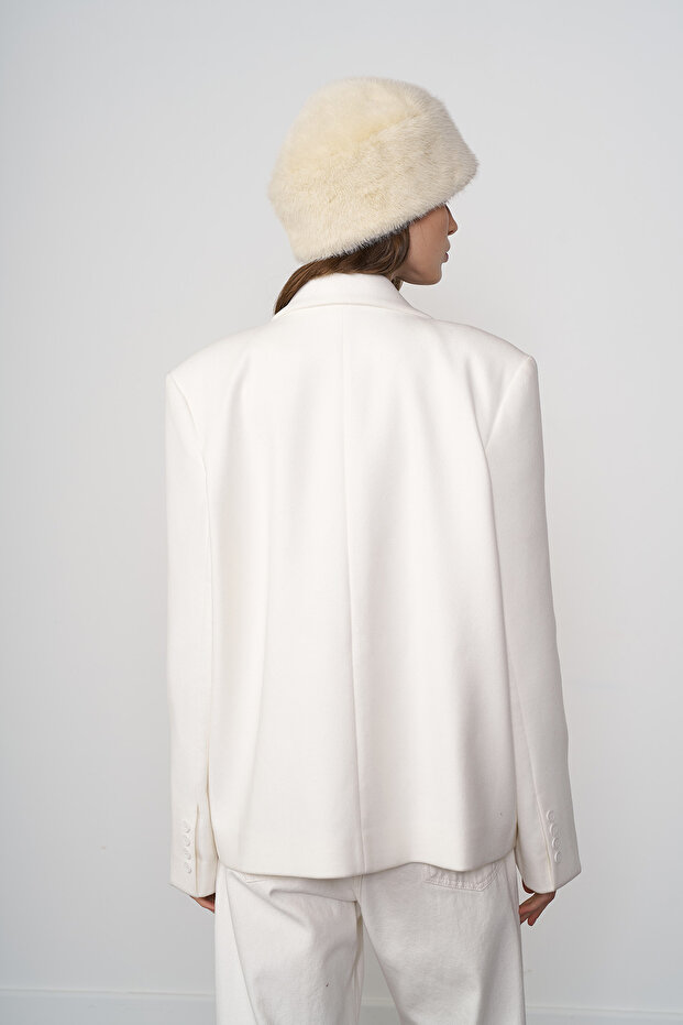 Kruvaze Kaşe Ceket - 4