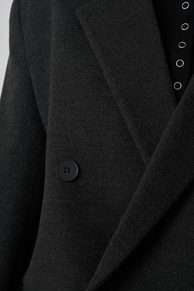 Kruvaze Kaşe Ceket - 3