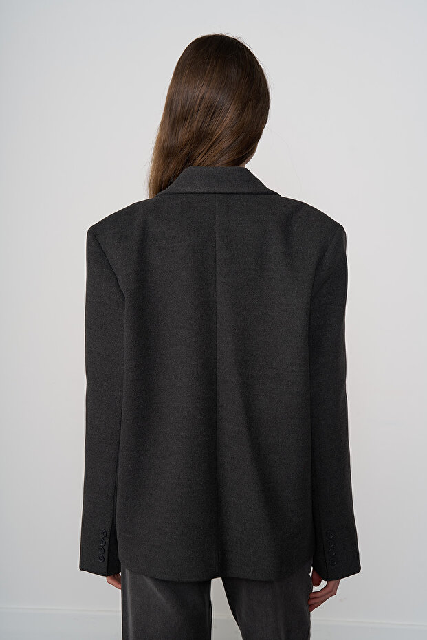 Kruvaze Kaşe Ceket - 4