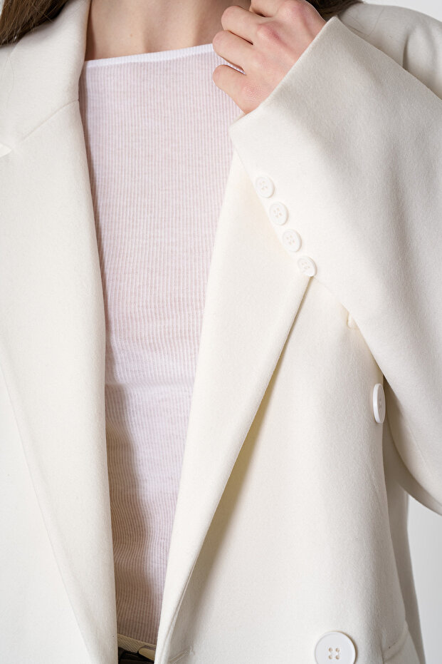 Kruvaze Kaşe Ceket - 3