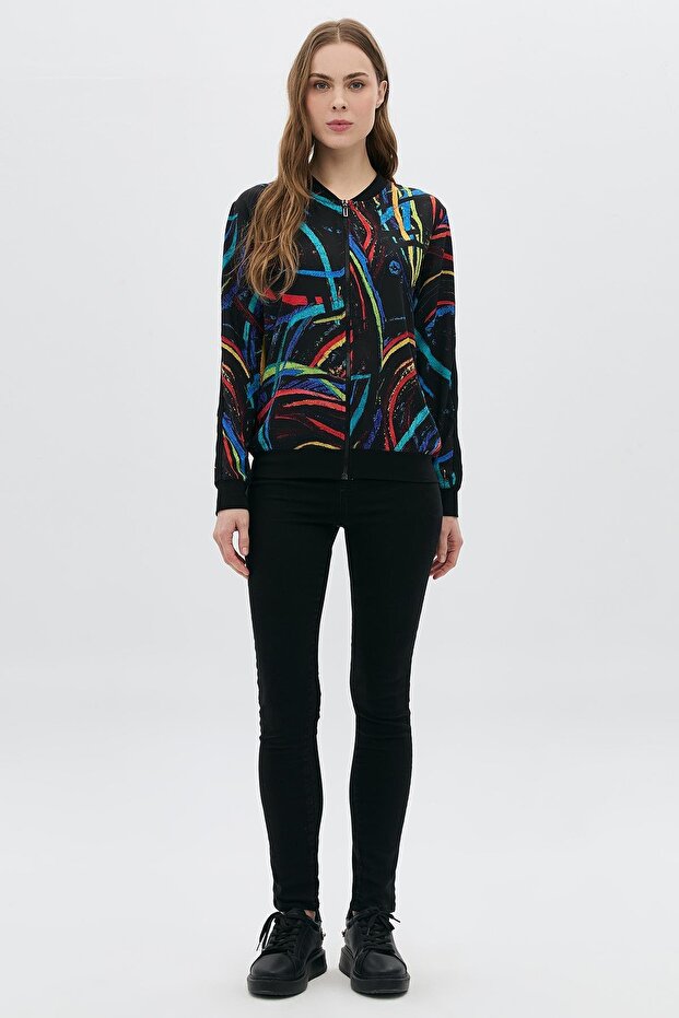 معطف بومبر بسحاب مطبوع رقميًا - 1