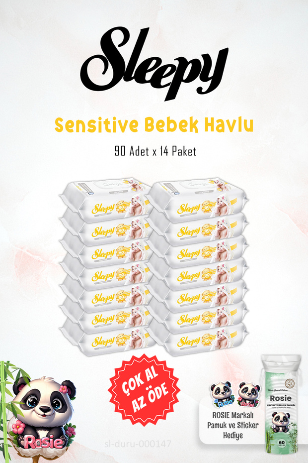 14 Paket Sensitive 90' Lı Islak Mendil