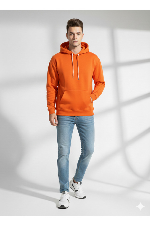 Unisex regular fit pocketed Hooded soft textured classic sweatshirt