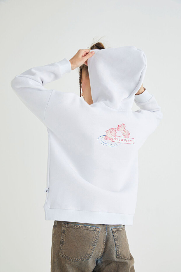 Lisanslı Baskılı Kapüşonlu Oversize Sweatshirt - 2