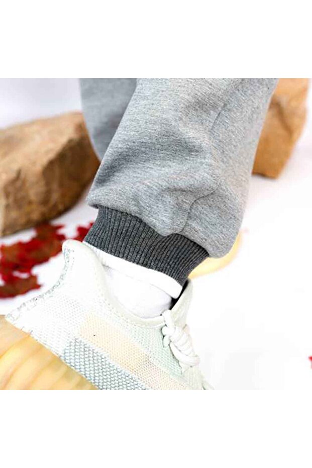 طقم قطعتين رمادي بقبعة - 7