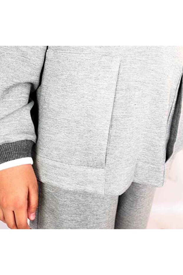 طقم قطعتين رمادي بقبعة - 3