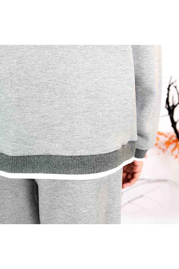 طقم قطعتين رمادي بقبعة - 6