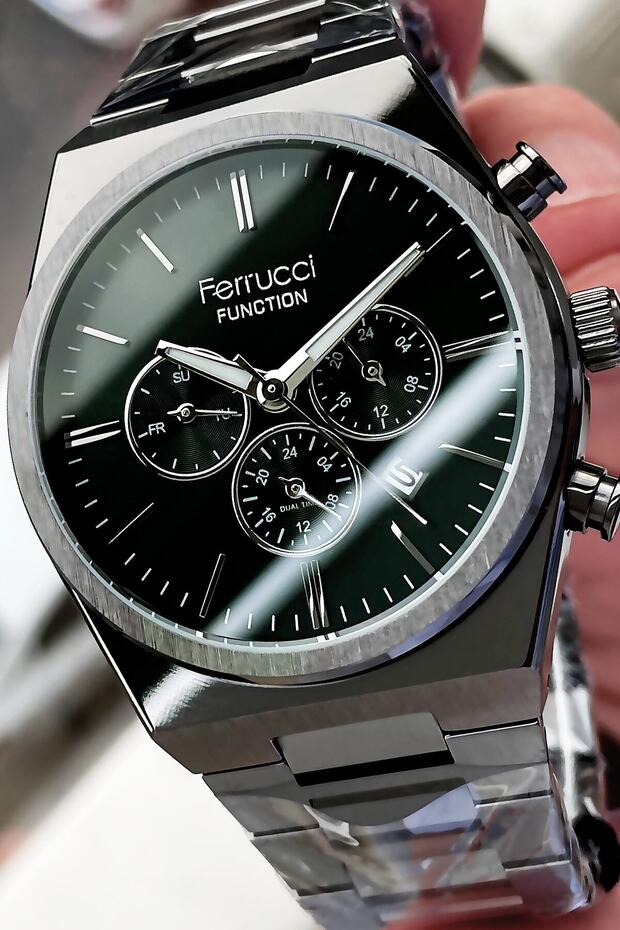 Function Men's Wristwatch 3 Atm Water Resistant Smoked Color Steel Band Fre2024C1