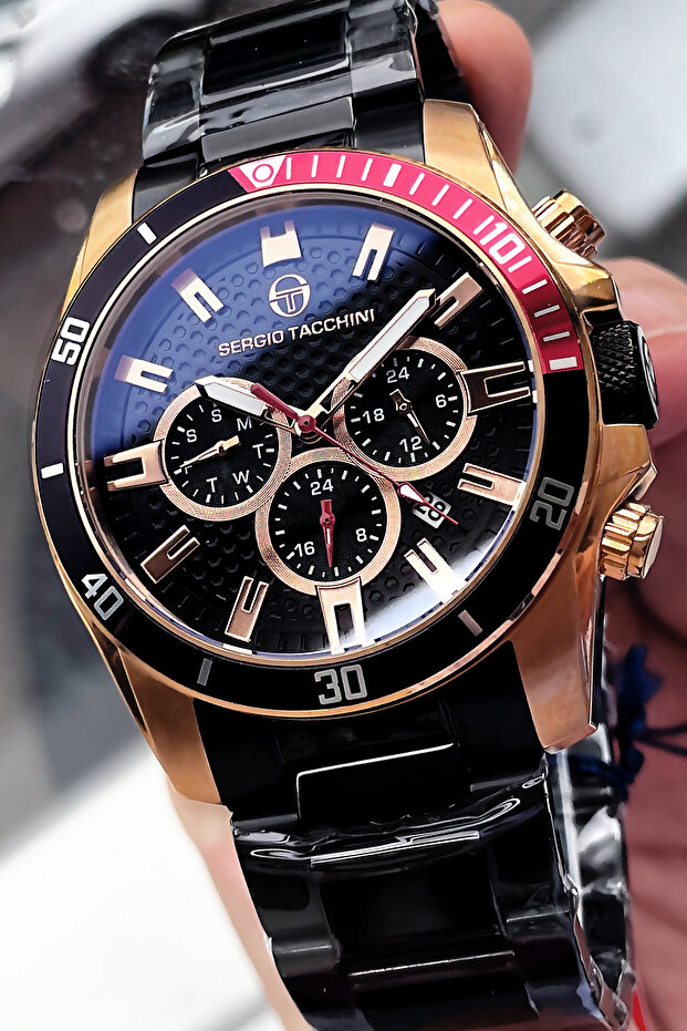 Men's Wristwatch 5 Atm Water Resistant Black Color Full Steel Sge2012C2