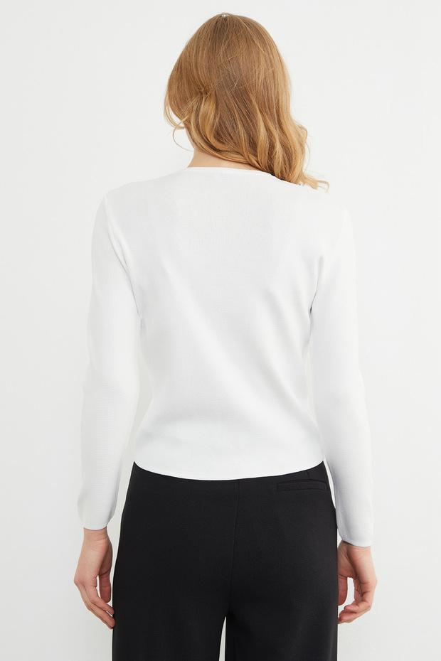 Basic Bisiklet Yaka Triko Kazak - 8