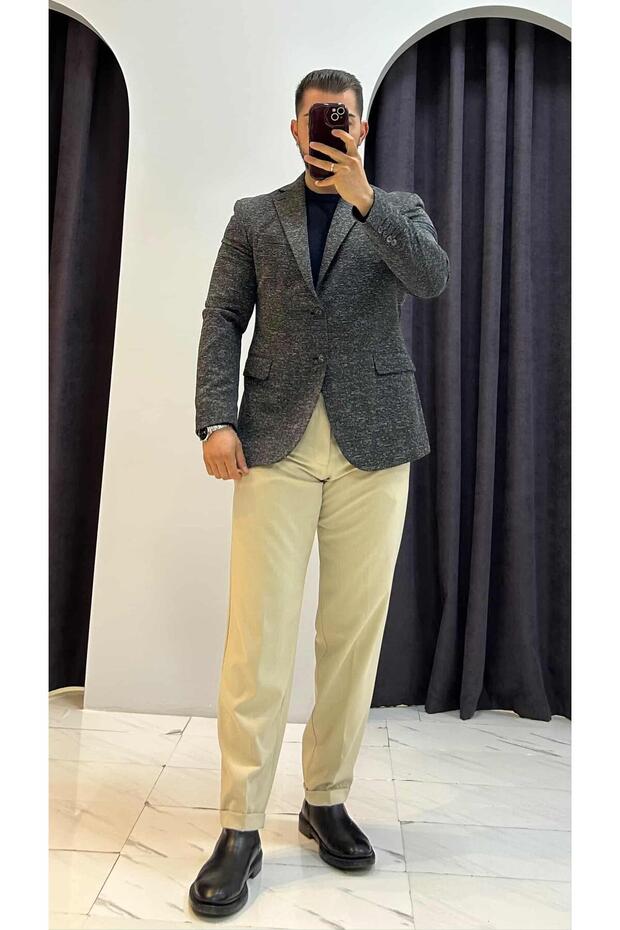 Regular Fit Blazer Ceket - 4