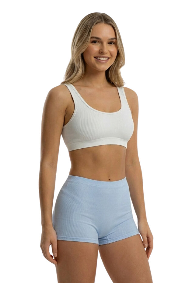 Kadın Üçlü Fitilli Modal Şort MODEL-2 - 5