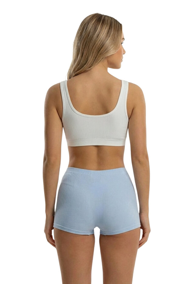 Kadın Üçlü Fitilli Modal Şort MODEL-2 - 6