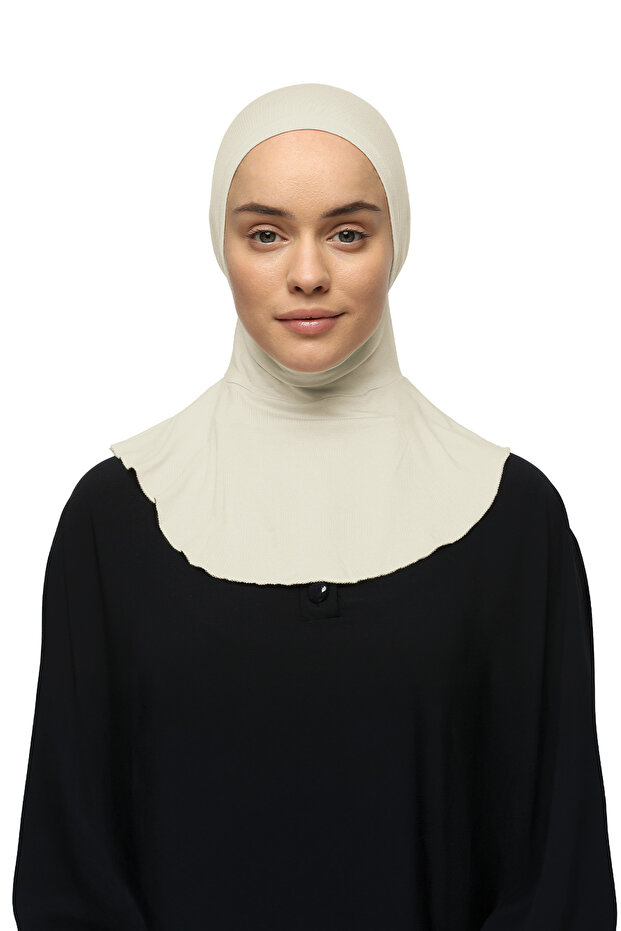 Women's Hijab Practical Neck Collar Hijab - Athlete Bonnet - Dark Cream