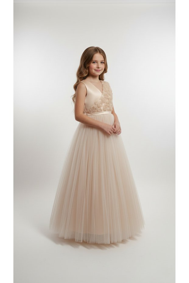 Girl Child Dress Clothes Princess Dress Bow Wedding Ball Gown Elbis Gul