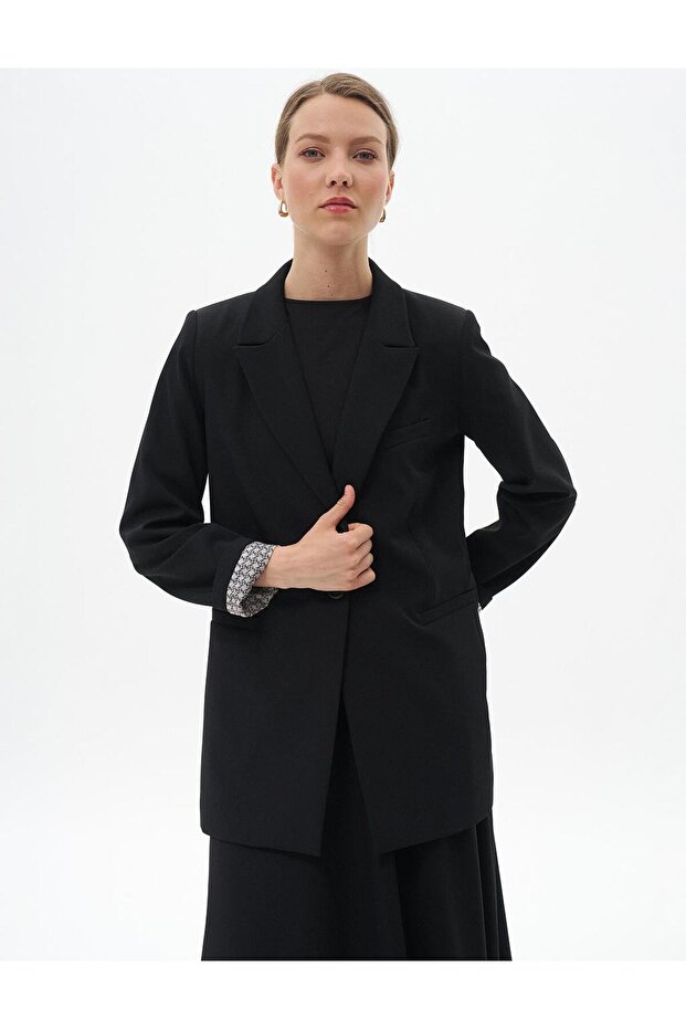 Fleto Pocketed Basic Jacket Black - 4