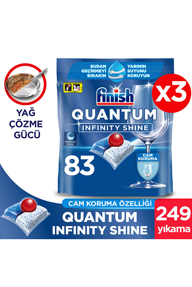 Finish Quantum Infinity Shine Bulaşık Makinesi Deterjanı Kapsül Tablet 249 Adet (83 x 3'lü)
